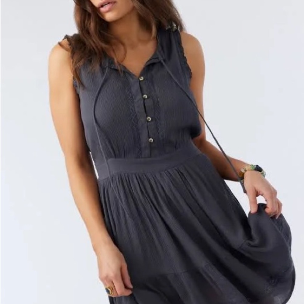 Elegant Charcoal Sleeveless Dress